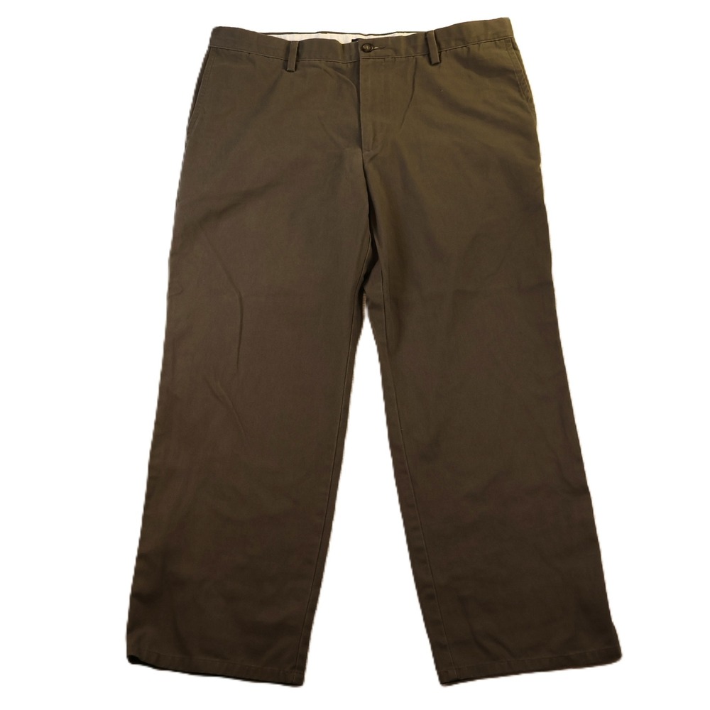 Dockers Mens 38x29 Straight Fit Chino Pants Olive Brown Cotton Blend Casual